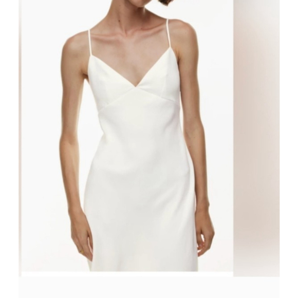 Aritzia Wilfred‎ Dress Size 10 Ivory Antiquity Midi Light Burch - Picture 4 of 16